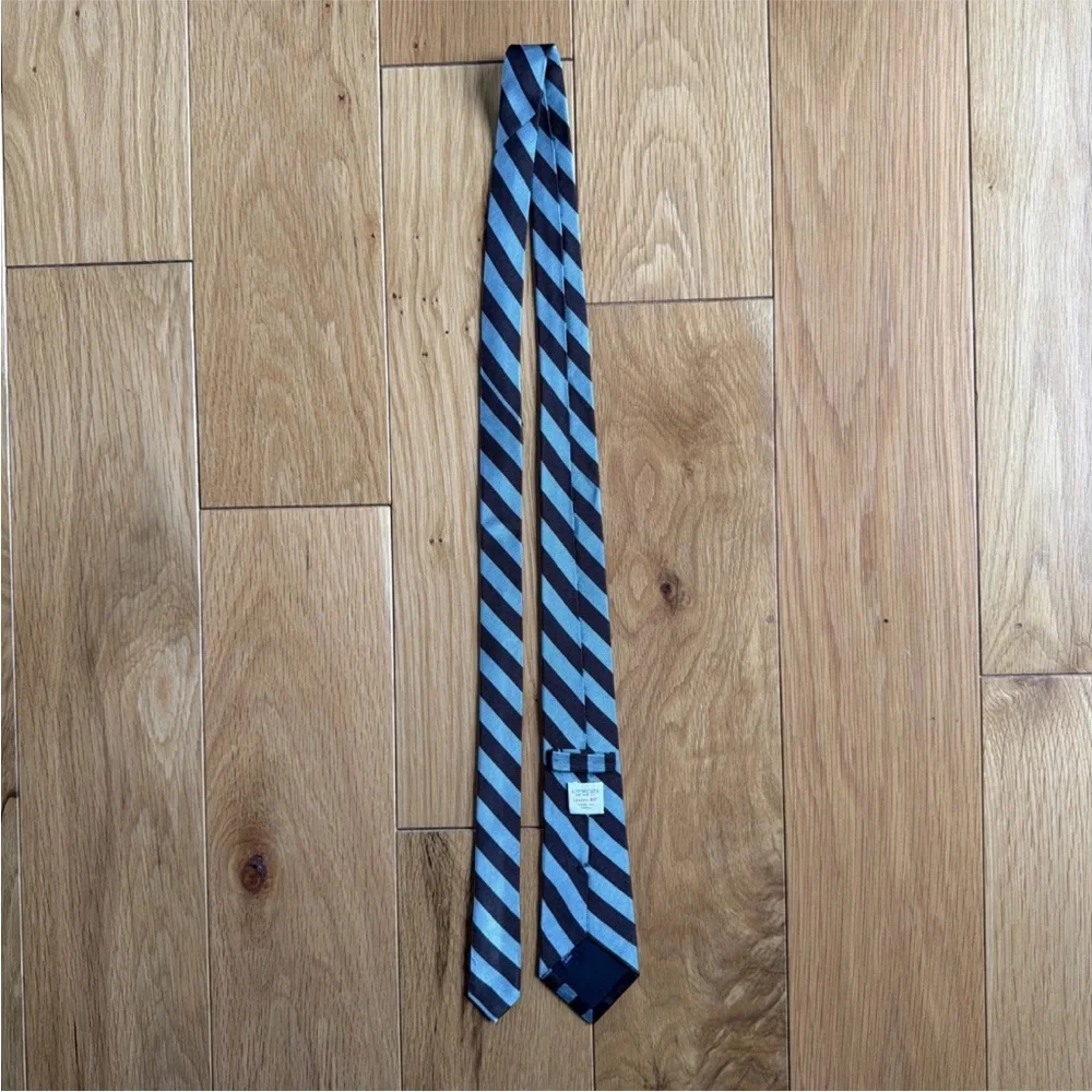 J. Crew Crewcuts Silk Tie Blue Brown Striped L/XL 50”